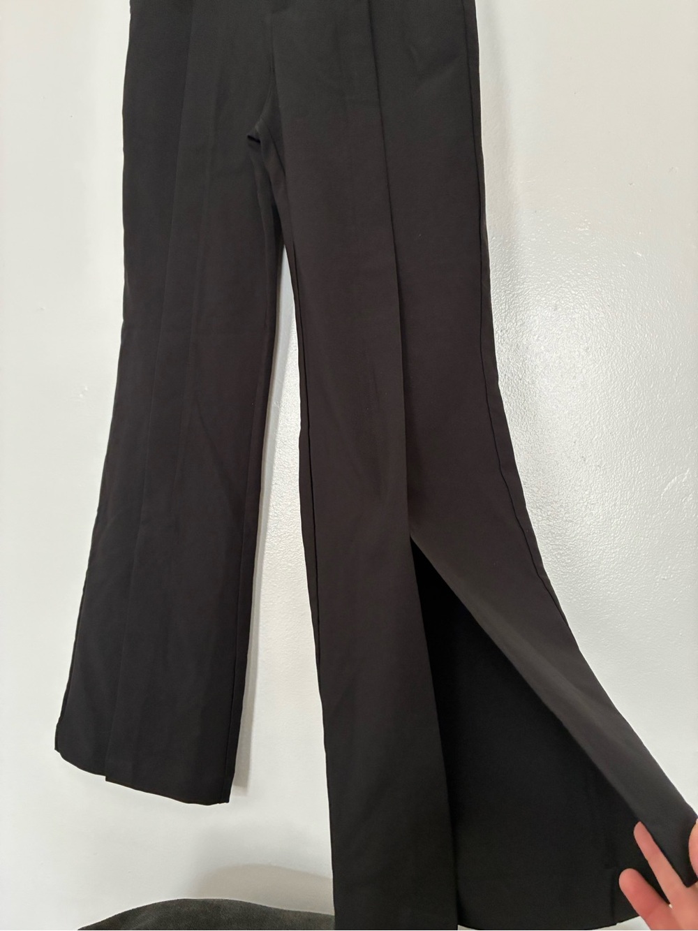 Princess Polly black wide leg pants with slit